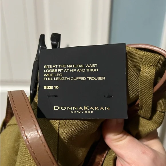 Donna Karan Olive Wide Leg Pants - Picture 6 of 6